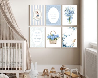 Peter Rabbit 8  Nursery Wall Art Prints Cottagecore Bunny Baby Shower Gift Nursery Decor Nursery Prints Kids Room
