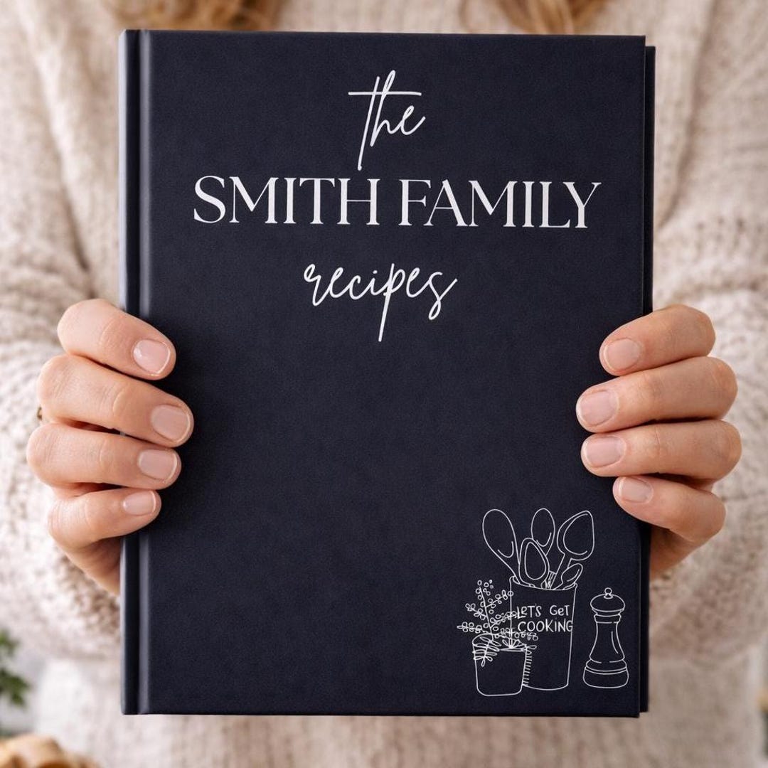 Recipe Book Hardcover Journal | Personalized Family Recipes - Etsy