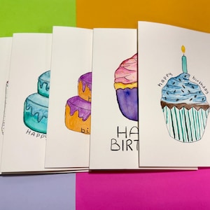 Hand-Painted Watercolor Birthday Card