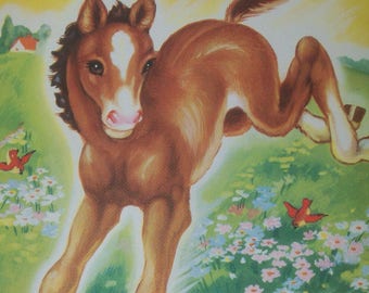 Vintage Ruth Newton Nursery Rhyme Book Print-Baby Colt