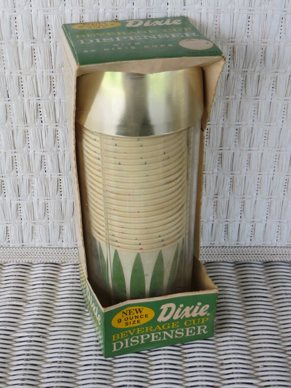 Vintage Dixie Cup Dispenserwall Mountsilver Topwith 9oz Etsy