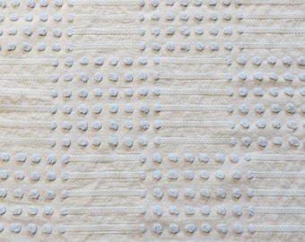 Morgan Jones Vintage Chenille Bedspread Fabric Fat Quarter-Craft-Sewing-Baby Blue Dot-Dash-MINT