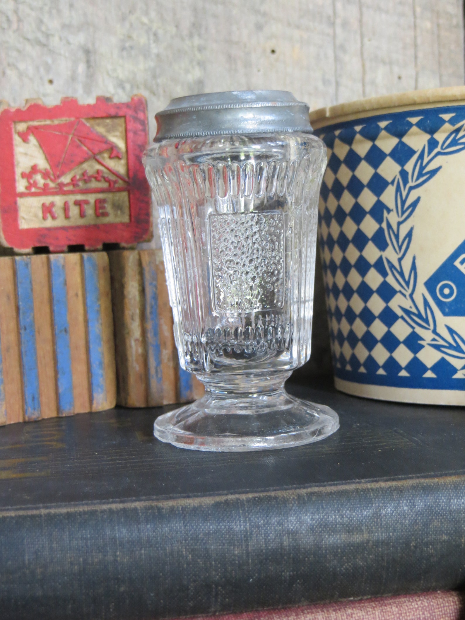 Vintage Glass Shaker Bottle with LidMuffineerSugar Etsy