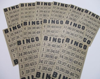 Vintage Bingo Cards-Set of 18