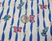 Vintage Feedsack Fabric-Baby Animals-Stripes