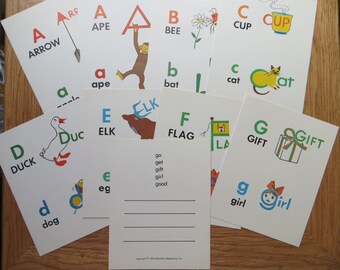 Vintage Flashcards-1960's-Set of 24-Rhyme Words
