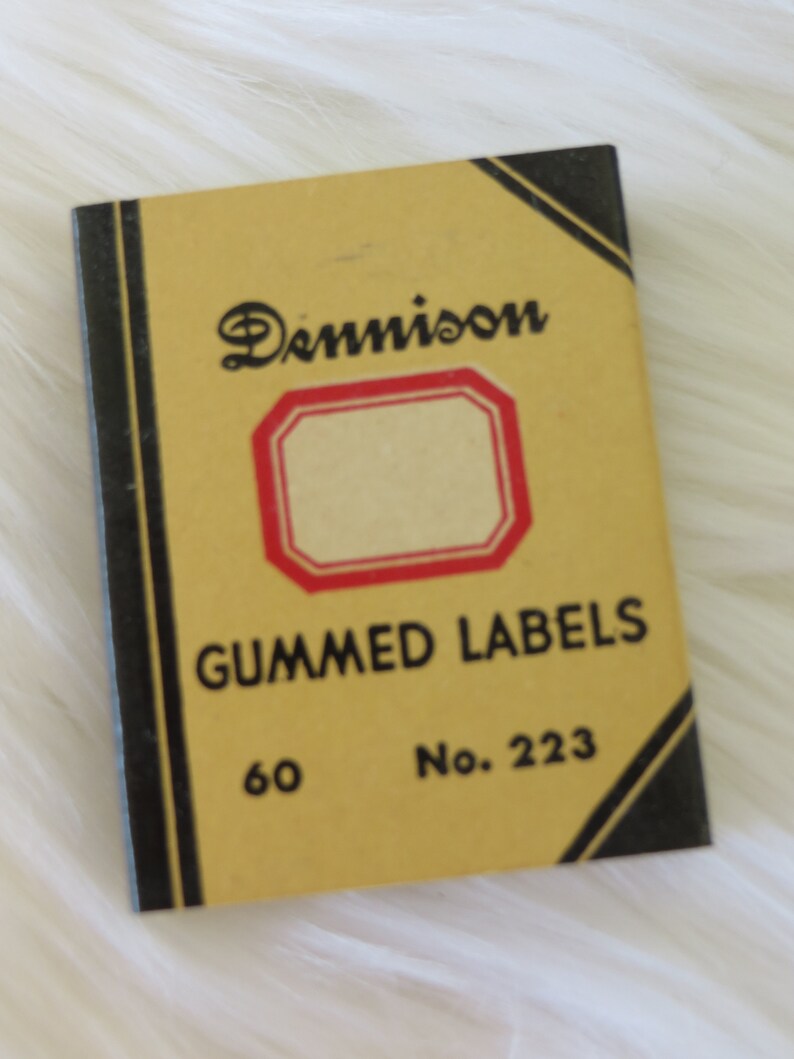 Vintage Dennison Office Labelsred Broderframegummed Etsy