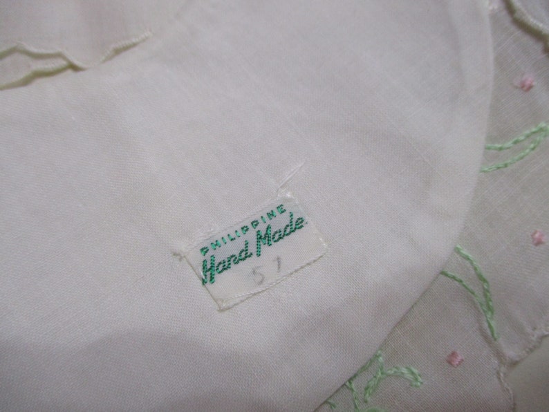 Vintage Baby Dress-Bishop-Embroidered-Christening-Embroidery-Size 9 months-with slip and Bib-All matching-UNUSED