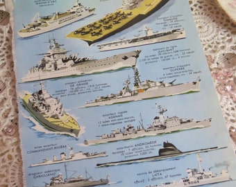 Reference-Audubon-Book Plates-French-Battle Ships-Navy-Sea