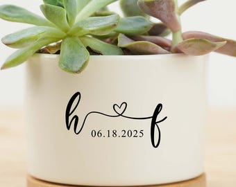 Regalo para esposa, regalos de boda personalizados, maceta con nombre de pareja, regalos de aniversario, maceta para pareja, regalos para mamá/esposa/mujer