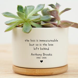 Blomkruka till minne av förlust, personlig minneskruka, minnesgåva för förlust