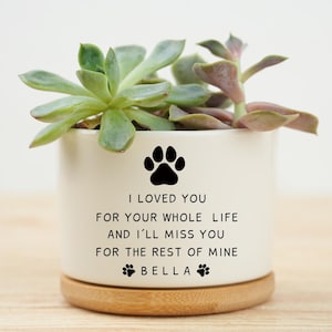 Hundeverlust Sympathie Geschenk für Tierliebhaber, Komfort Geschenk für trauernden Freund, personalisierte Erinnerung Pflanzer mit Namen