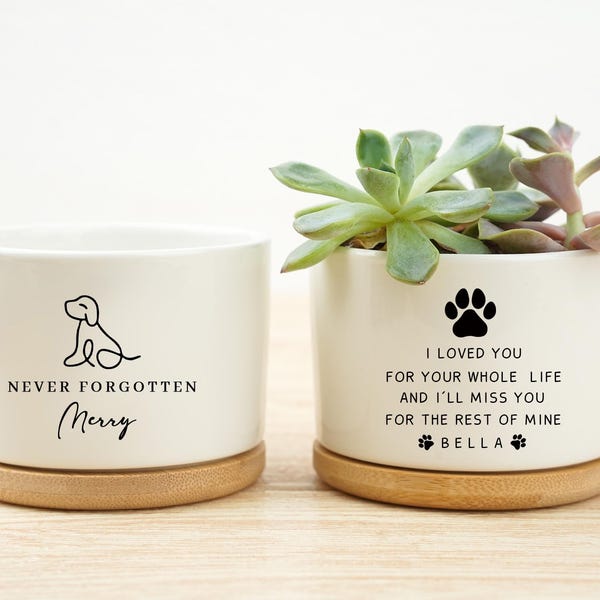 Vaso personalizado para homenagear seu animal de estimação, presente em memória do seu cão, vaso de flores personalizado para animais de estimação, presente para quem perdeu um animal de estimação, lembrança em memória do seu cão, presente de Natal