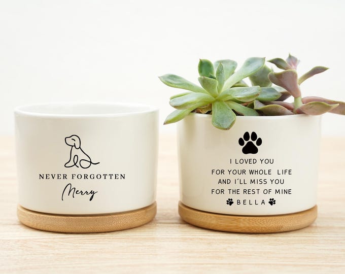 Personalized Pet Memorial Planter, Dog Loss Remembrance Gift, Custom Pet Flower Pot, Loss of Pet Gift, Dog Memorial Keepsake, Christmas Gift