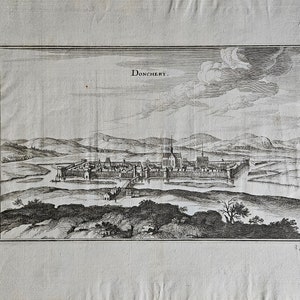 Donchery, Francia, 1660 circa, incisione su rame, arte museale, arte olandese, incisione