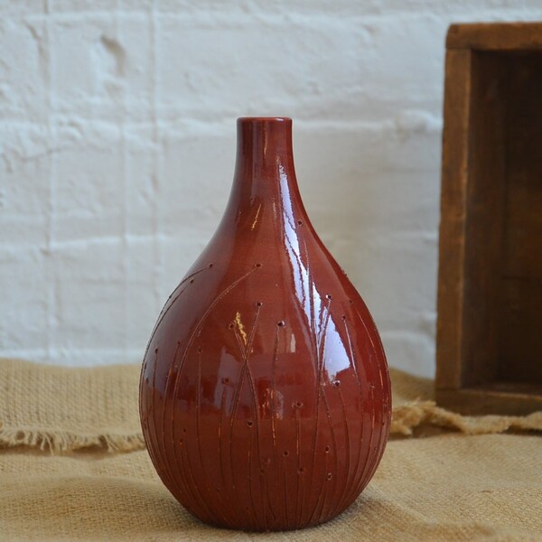 Diana Fayt Brick Brown Flower Vase