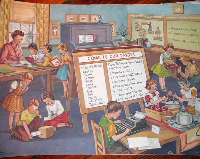 Vintage Classroom Poster Classroom Party Educational Chart Etsy
