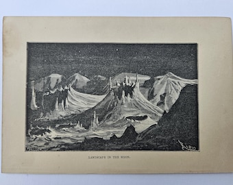 Antique 1877 Science and Sky Prints, Half Hours in Air & Sky, Victorian Astronomy Wood Engraving, Dark Academia Art, Choice of Plate