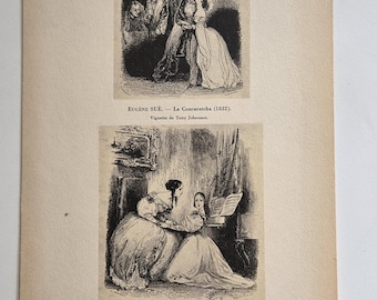 Vintage 1920s French Illustration Plates, Les Beaux Livres d'Autrefois, Henry Babou Paris, 19th Century Art History, Choice of Plate