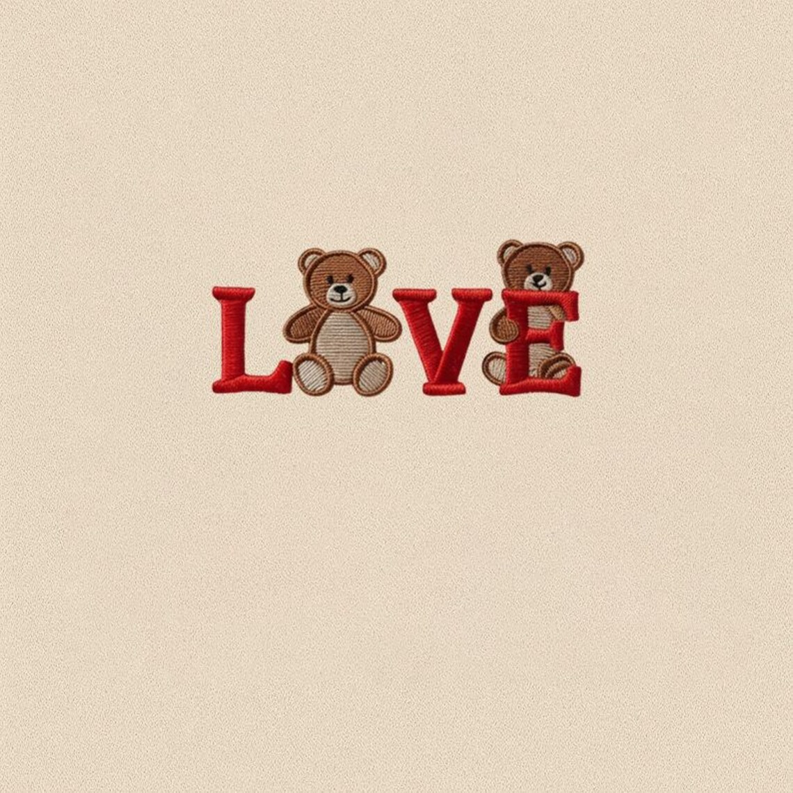 Teddy Bear LOVE Embroidered Design, Valentine's Day Gift Crewneck, Cute ...
