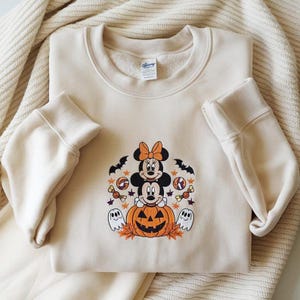 Mickey And Minnie Halloween Embroidered Design, Pumpkin Season Design, Disney Halloween Design, Fall Disney Design, Kids Disney Design