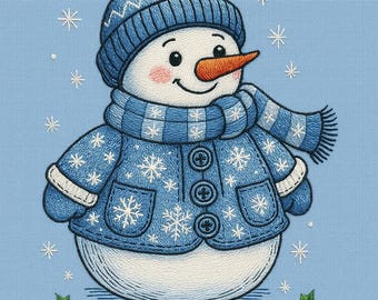 Snowman Trio Embroidery Design, Christmas Snowmen Machine Embroidery Pattern, Winter Holiday Embroidery File for Hoop