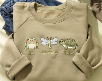 Subtle Political Humor Frog Dragonfly Turtle Embroidered file FDT design, Funny Anti Trump designAnti Democrat Liberal  Political design