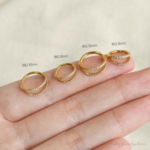 Titanium 18G 16G Double Nose Ring • Surgical Steel Clicker Hoop • Cartilage Helix Daith Earring • Minimalist Gold Silver Piercing Jewelry