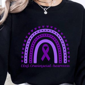Arcoíris de concientización sobre la fisura craneofacial: Cinta morada SVG PNG (descarga digital)