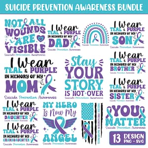 Suicide Prevention Awareness Svg Png Bundle, Suicide Prevention Month Svg, 988 Suicide Svg, You Matter Png Mental Health