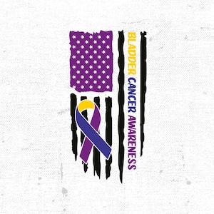 Bladder Cancer Awareness Flag SVG: Ribbon Support Design (Digital Download)