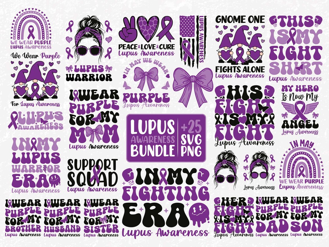 Lupus Awareness SVG PNG Bundle: Sublimation Designs (digital Download ...