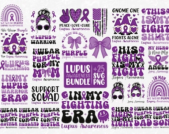 Lupus Awareness SVG PNG Bundle: Sublimation Designs (Digital Download)