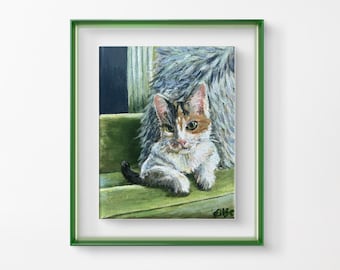 Custom Cat Painting from Photo, Personalized Pet Portrait, Cat Painting on Canvas
