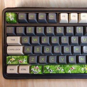 Koi fish spacebar keycap for cherry MX ,green keycap artisan, Koi fish keycap, birthday gift, gift for him, father day gift, anime keycap
