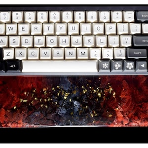 Higanbana wrist rest resin handmade, Red spider lily, gaming decor, Wrist Support,Hand Rest, custom Keyboard Wrist Rest, artisan keycaps