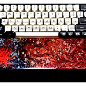 Higanbana wrist rest resin handmade, Red spider lily, gaming decor, Wrist Support,Hand Rest, custom Keyboard Wrist Rest, artisan keycaps