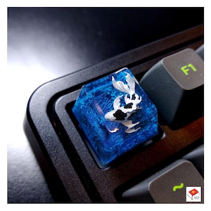 Koi fish spacebar keycap for cherry MX ,blue keycap artisan, Koi fish keycap, birthday gift, gift for him, father day gift, blue spacebar