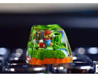 Mario keycap, Resin Keycap ,anime keycap, custom keycap , artisan keycap, birthday gift, gift for him, gift for her, gaming keycap, esc
