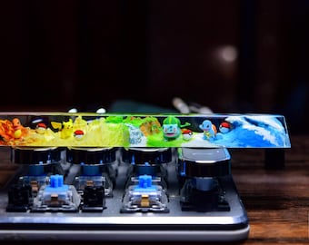 Teclas de barra espaciadora estilo anime, teclado mecánico personalizado, teclas de anime adorables, regalo de cumpleaños, regalo para él, regalo original, barra espaciadora 6u, barra espaciadora 7u