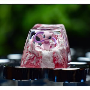 Mew Resin Keycap ,anime keycap, custom keycap , artisan keycap, birthday gift, gift for him, cute gift, father&#39;s day gift, gift for her