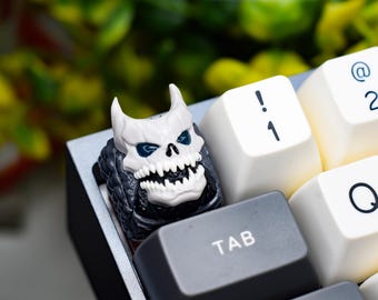 Kai ju no8 keycap artisan resin Japanese keycap black white keycap, esc kecap, gaming keycap, anime keycap, custom, Christmas gift for him