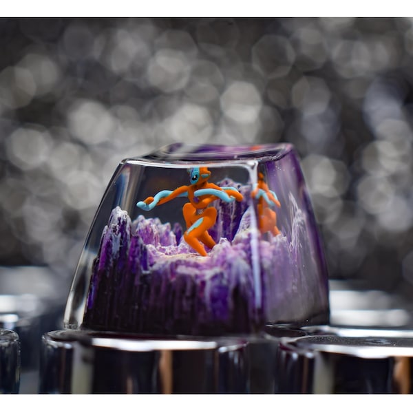 Deoxys artisan keycap, custom anime keycap, gaming keycap, birthday gift for him, christmas gift, custom Po kemon keycap