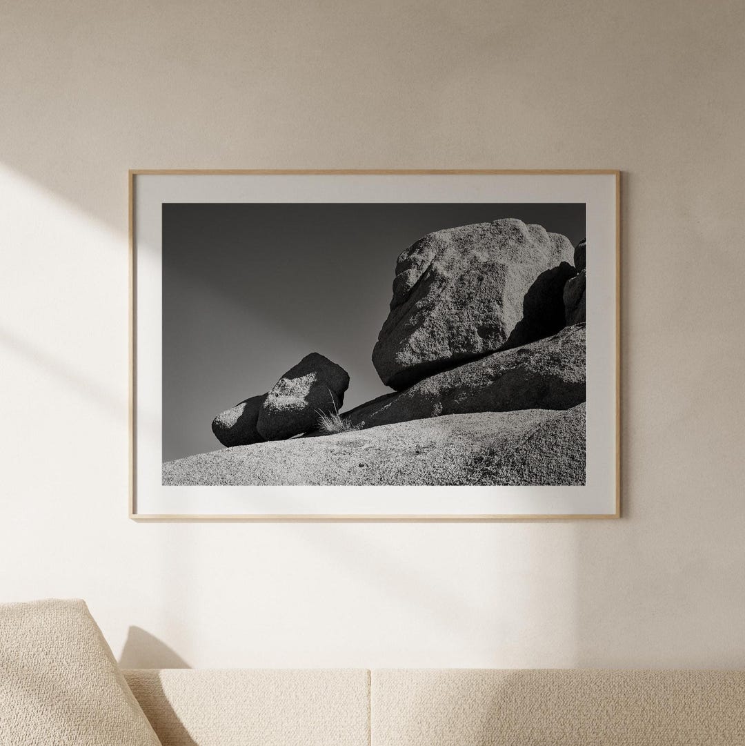 Minimalist Rock Formation Art Print L National Park L Black and White ...