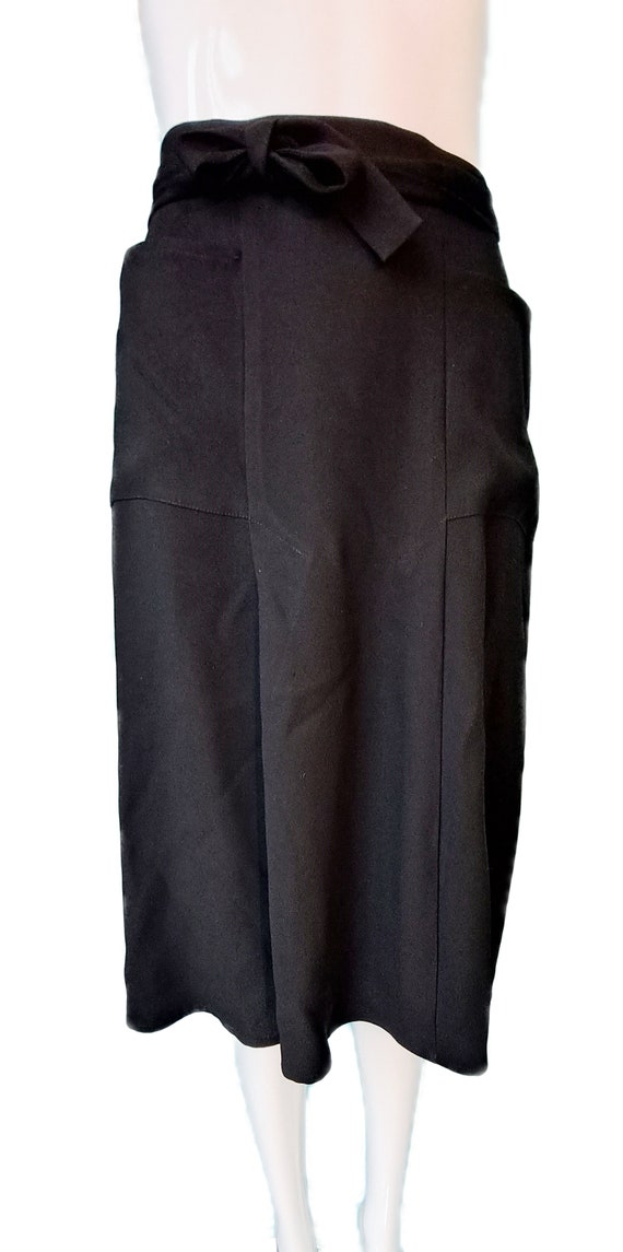 Agnes b. Paris Black Skirt w/Tie Waist & Front Bo… - image 3