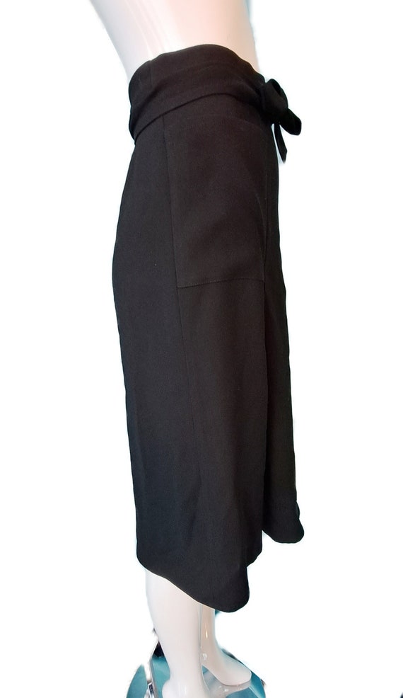Agnes b. Paris Black Skirt w/Tie Waist & Front Bo… - image 1