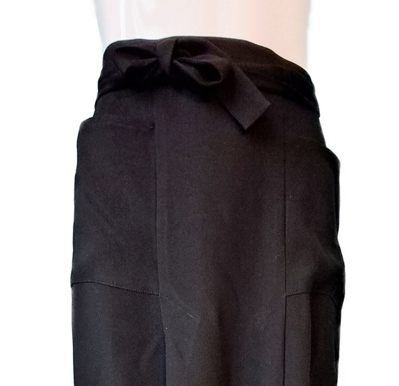 Agnes b. Paris Black Skirt w/Tie Waist & Front Bo… - image 2