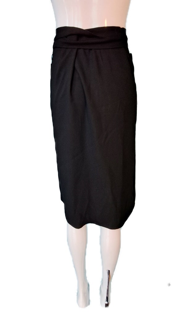 Agnes b. Paris Black Skirt w/Tie Waist & Front Bo… - image 4