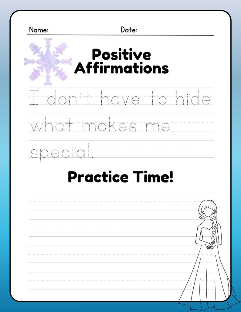 Space R Lettering Princess Positive Affirmations and Letter Tracing (20 Pages) - Etsy