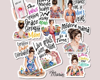 Mom Life Printable Sticker Bundle - Mothers Day Sticker PNG Printable Stickers – Hand-Drawn, Real, and Full of Heart Digital Sticker